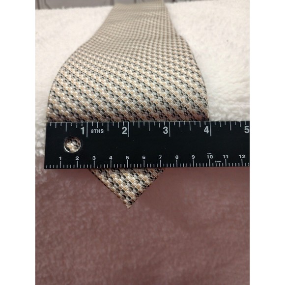Studio Milan Men's Luxury Tie 100% Silk Handmade Gold Multicolored Classic EUC - Picture 11 of 14